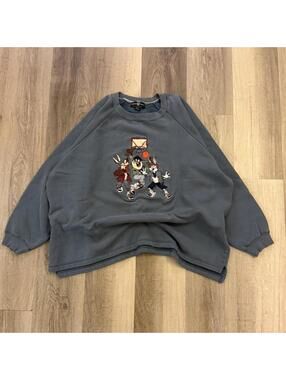 Vintage 90s Looney Tunes grey sweatshirt Size XXL #cartoon
